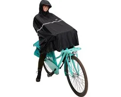 Infinity Goods Fietsponcho - Regenponcho - Dames & Heren - Waterdicht & Ademend - Reflecterend - Zwart
