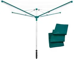 Corde à linge rotative Leifheit Linomatic 500 Deluxe avec manchon de sol et housse de protection - 50 m