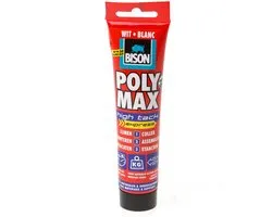 Bison Poly Max High Tack Express wit tube 165 gram, montagelijm, lijmen, monteren en afdichten, unieke SMP technologie, oplosmiddelvrij, binnen en buiten, vrijwel alle ondergronden