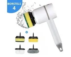 Novani 4-in-1 Elektrische Multifunctionele Schoonmaak borstel - Life Gadget - 4 Opzetstukken - Schrobber - Handborstel - Reinigingsborstel - Afwasborstel - Keuken en Badkamer - Moederdag Cadeautje