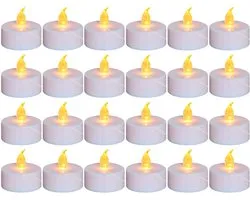 Bougies chauffe-plat LED Best Active 24 à flamme vacillante - Piles incluses - Plus de 100 heures d'autonomie - Bougies électriques à piles - Bougies chauffe-plat - Éclairage de Noël - Bougies de Noël