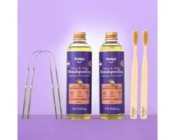 DUO COMBO Pullpy Mondspoeling Oil Pulling Coco & Mint met 8 Oliën + Vitamines D3, E & K2