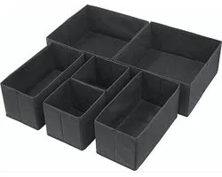 Lade Organizer - Zwart - Set 6 Stuks - Multifunctioneel Opberg Box - Opbergdoos - Opbergmand - Lade Verdeler - Opbergbox - Kast Organizer - Kleding - Baby kamer