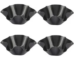 Ensemble de 4 Moules à Tortilla Cannelées - Moules de Cuisson Résistants à la Chaleur pour Tortillas, Gâteaux et Pain