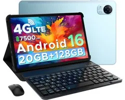 DOOGEE Tab G5 VIP - Tablette - 20 GB + 128 GB (2 TB TF) - 4G LTE - Android 16 - 10 pouces 120 Hz IPS HD - Unisoc T7200 - 7500 mAh - 2 haut-parleurs - Widevine L1 - Face ID - GPS - Met clavier, souris, stylet, casque