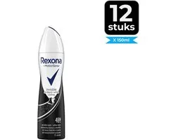 Rexona - Deodorant - Spray - Invisible On Black+White Clothes - 150ml x 12