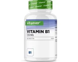 Vit4ever - Vitamine B1 (Thiamine) - 250 mg - 365 Tabletten - Premium: Thiamine Hydrochloride - Hoge biologische beschikbaarheid - 12 maanden voorraad - Geen ongewenste toevoegingen - Veganistisch