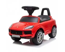 Porsche Cayenne Loopauto 1 tot 3 jaar – Officieel Gelicentieerde Luxe Loopwagen met Toeter & Muziek – Babyauto met Stevige Rugleuning, Anti-kantel Systeem & Opbergbox – Wit