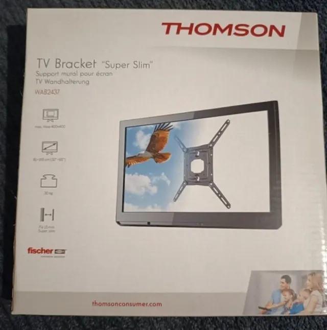 Thomson Support mural TV Super Slim WAB2437 VESA 400x400 32-65" 30 kg noir