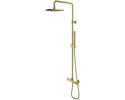 OMNIRES Y - Doucheset met thermostaat, diameter 25 cm, geborsteld messing Y1244SUBSB