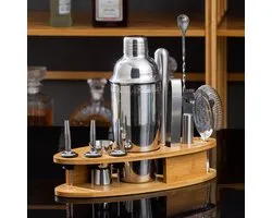 Cocktail Shaker Set 750ml - Cocktailshakerset - Mixbeker - Shakerbeker - Cocktailmenger - Cocktailshaker Set - Cocktailsets - Strainer - Schenktuit - 12-delig - RVS - Roestvrij