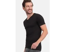 Comfortabel & Zijdezacht Bamboo Basics Velo - Bamboe T-Shirts V-Hals (Multipack 2 stuks) Heren - Korte Mouwen - Zwart