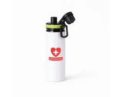 Hacebo® - Switzerland vlag hartje waterfles met draaidop groen - Zwitserland - reizigers - toerist - verjaardagscadeau - souvenir - vakantie - water fles - 850ML