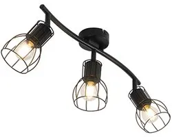 QAZQA botu - Plafonnier - 3 lumières - L 63 cm - Zwart