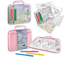 Joya Creative Jouets Unicorn pour Filles - Jouets de Bébé en route - Jouets de Voyage - Livre de Coloriage, Autocollants et Feutres
