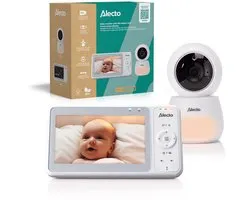 Alecto Babyfoon met Camera - Pro Collection - HD Camera - Groot 5 inch Scherm - Op afstand bestuurbaar - Uitbreidbaar tot 4 camera's - Nachtlampje - DVM2050 - Wit