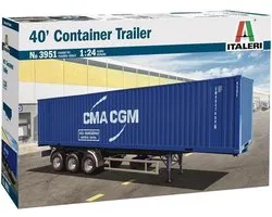 Italeri Modelbouwpakket Vrachtwagens - 3951 40'FT Container Trailer CMA-CGM Plastic - 1:24 - Modelbouw