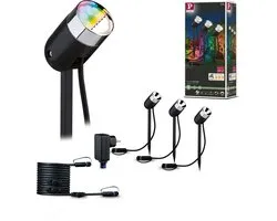 Paulmann Plug & Shine Pike Smart Home Kit de base Zigbee Spot RGBW 3x4W 24V 40° IP44 anthracite