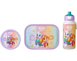 Mepal lunchset (pop-up fles, lunchbox & fruitbox) Campus - 400 + 750 + 300 ml - Broodtrommel en Drinkbeker voor kinderen - Bento box - Pop-up drinkfles - Paw Patrol Girls