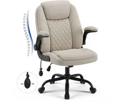 COLAMY Ergonomische Bureaustoel met Hoge Rugleuning – Verstelbare Armleuningen – Comfortabele Zitting – Lendensteun – PU Bekleding – Kantoorstoel voor Thuiswerk en Kantoor