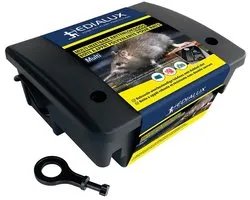 Boîte d'appât pour rats Edialux avec double serrure, station d'appât sécurisée pour la lutte contre les rats, conception résistante à l'eau pour l'intérieur et l'extérieur, y compris clé, plateau et brochette d'appât