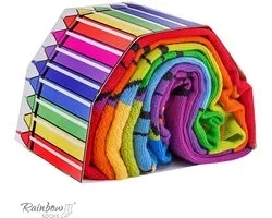 Rainbow Crayon Socks Box - Chaussette Bicolore - Impression Créative - Énergique