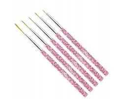 Profico Nail Art Penseel Set 5 Stuks - Roze Marmer