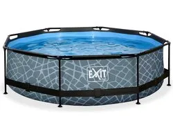 Piscine EXIT Stone ø300x76cm avec pompe filtrante - grise