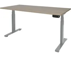 RoomForTheNew Bureau Heathrow plus-Desk - Zit sta Bureau - Zit sta Bureau Elektrisch - Gaming Bureau - Game Bureau - Verstelbaar Bureau - standing Desk--Robson eiken blad-Aluminium  onderstel- 160x80