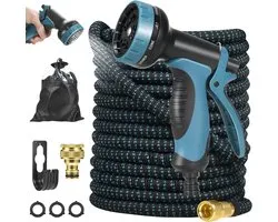 Garden Hose Extendable 30 m 2500D Flexible Garden Hose with Spray Gun 10 Functions and TPE Seal Made of Copper and Aluminium for Spraying Lawn Cleaning Car Cleaning