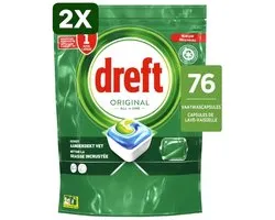 2 x Dreft Original - All In One - Vaatwascapsules - 76 Afwasbeurten
