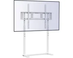 unho TV Vloersteun Wit - voor 32“-86” Flat Panel LED LCD Schermen - Vrijstaande TV Steun - In Hoogte Verstelbare TV Beugelsteun - Max VESA 800x400 - tot Laadgewicht 40KG