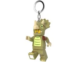LEGO LED Sleutelhanger, man in triceratops-kostuum
