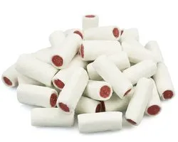 Lollywood Witte Aardbeistaafje - Snoep - 1kg - Wit - Rood