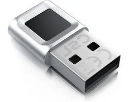 CSL - USB vingerafdruksensor voor PC - Fingerprint Key - tot 10 ID's - compatibel met Windows 11 - ondersteunt tot 10 ID's - Plug & Play - Rondom detectie - aluminium