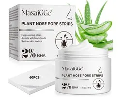 Strips pour le nez anti-points noirs avec 2 % de BHA (60 pièces) – Élimination - Blackhead Remover Nose Strips – Éliminateur de points noirs