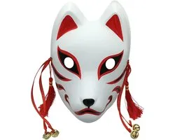 Fox Cosplay Masker voor gemaskerd bal, feest, Halloween, Japanse Kitsune Kabuki-maskers