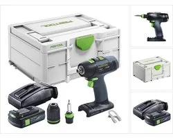 Festool T 18+3 Basic accuboormachine 18 V 50 Nm borstelloos + 1x accu 3,0 Ah + oplader + Systainer
