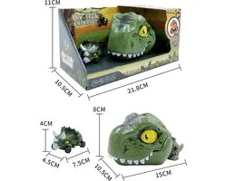 Zelfrijdende dinosaurus speelgoedauto's, set van 3
