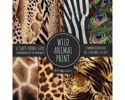 Wild Animal Print Scrapbook Paper Pad 8x8 Scrapbooking Kit for Papercrafts, Cardmaking, Printmaking, DIY Crafts, Nature Themed, Designs, Borders, Backgrounds, Patterns