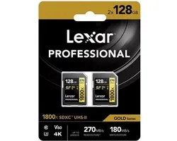 Lexar Professional GOLD SDXC 1800x 128 Go UHS-II V60 - 2PACK