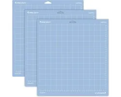 Snijmat voor Cricut Maker 3, Explore 3, Air 2 en One - Lichtgewicht, Middengewicht en Zwaargewicht - 3 Pack 12"x12" - Blauw