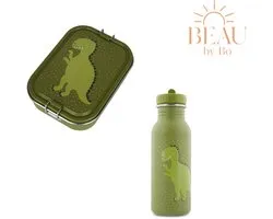 BEAU by Bo Trixie Back to School set - Lunchbox/Drinkfles 500ml - Mr. Dino