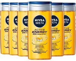 Nivea Men Gel Douche Active Energy 250 ml - Pack économique 6 pièces
