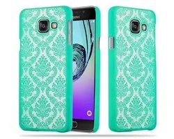 Cadorabo Hoesje geschikt voor Samsung Galaxy A3 2016 in GROEN - Hard Case Cover Beschermhoes in gebloemd paisley henna design tegen krassen en stoten