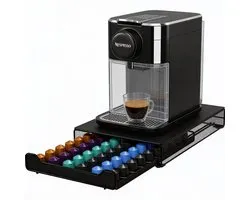 Koffiecups Houder - Coffee Cup Organiser - Capsulehouder - Geschikt voor Nespresso en Starbucks Cups - 60 Cups - Cuphouder - Inclusief Soepele Lade - Zwart