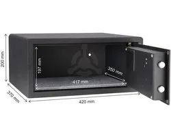 Brihard HOTEL LAPTOP E - Coffre-fort électronique pour ordinateur portable 15 pouces - Noir - Avec écran LCD et serrure motorisée