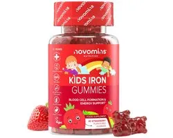 Novomins IJzer Gummies voor Kinderen - 30 Gummies - Aardbei