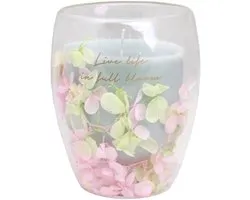 MY FLAME - Bougie de soja dans verre à thé à double paroi - LIVE LIFE IN FULL BLOOM - Parfum: Jasmine Luxe - Taille: D8 x H11,5 cm - Heures de combustion: 50h