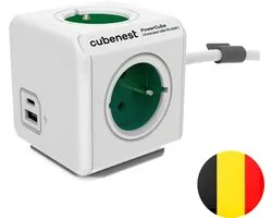 Cubenest PowerCube Extended USB A+C PD 20 W 1,5 m Type E, végétal